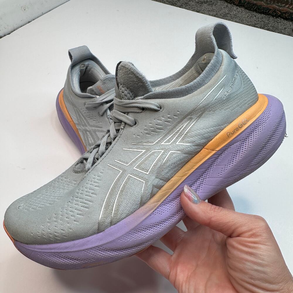 ASICS Gel Nimbus 25 Piedmont Gray Purple Sneakers